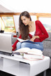 Young lady learning