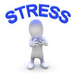 3d Little man feels the stress