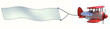 Blank aerial advertising - airplane with empty banner Blank aerial advertising - airplane with empty banner