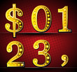 Set Yellow Letters With LED Lamp