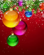 Christmas background with snow-covered branches.