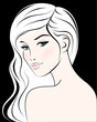woman face with long hair. Vector illustration woman face with long hair. Vector illustration