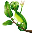 Camaleonte Buffo Cartoon Saluta-Funny Chameleon-Vector