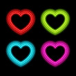 Neon heart signs vector illustration Neon heart signs vector illustration