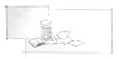background  - book and sheets of paper icons
