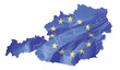 Österreich mit Europaflagge