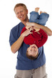 Giggling father and son