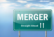 Highway Signpost "Merger"