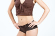 ventre plat en boxer et top marron