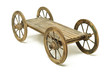 wooden cart isolated on white
