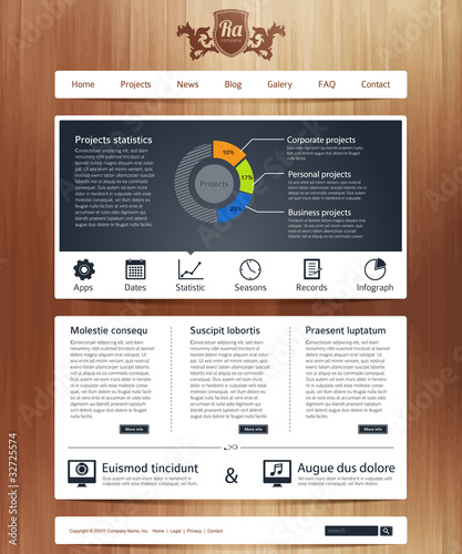 Vector: Website design template with infographics Website design template with infographics