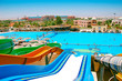 Colorful aquapark sliders