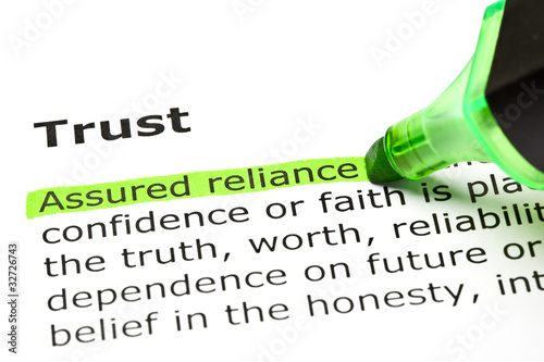 Photo: 'Assured reliance' highlighted, under 'Trust' 'Assured reliance' highlighted, under 'Trust'