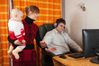 mother and daughter disturbs  father