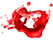 Splash of red wine with droplets isolated