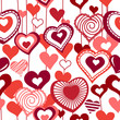 Seamless white background with different contour hearts Seamless white background with different contour hearts