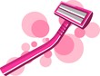 Illustration of refreshing shaving razor with colour handle Illustration of refreshing shaving razor with colour handle