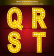 Arial Typeface in Gold Style With Shining LED Lamps