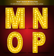 Arial Typeface in Gold Style With Shining LED Lamps