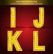 Arial Typeface in Gold Style With Shining LED Lamps