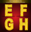Arial Typeface in Gold Style With Shining LED Lamps