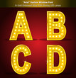 Arial Typeface in Gold Style With Shining LED Lamps