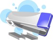 Illustration: Illustration of blue colour stapler with pin Illustration of blue colour stapler with pin
