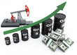 Oil barrels with arrow