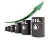 Oil barrels with arrow