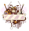 Banner is decorated musical instruments
