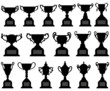 Trophy Cup Silhouette Black Set