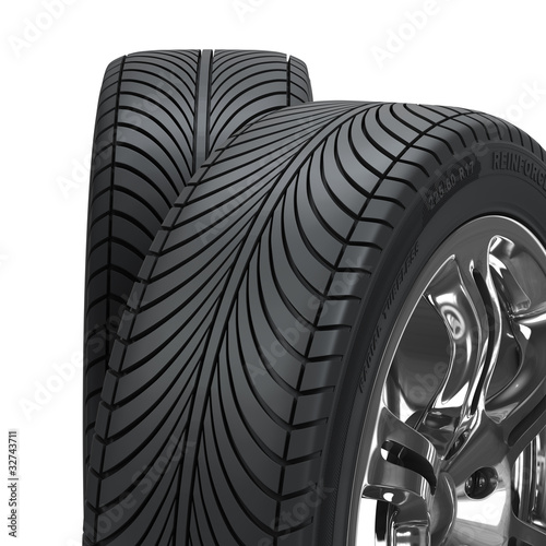 Illustration: Chromed wheel with tires Chromed wheel with tires