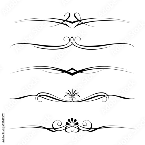 Vector: Vector set of decorative elements, border and page rules frame Vector set of decorative elements, border and page rules frame