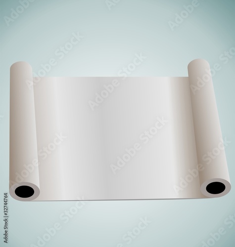 Vector: Illustration of blank paper roll for design Illustration of blank paper roll for design