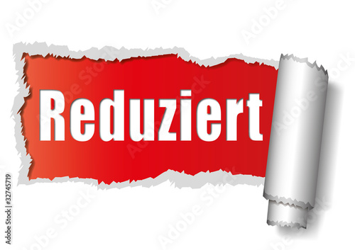 Vector: Reduziert - aufgerissenes Papier - rot Reduziert - aufgerissenes Papier - rot