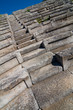 Ancient Greek steps in Stadium of Ancient Messini in Greece
