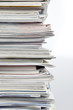 Zeitschriftenstapel, close-up