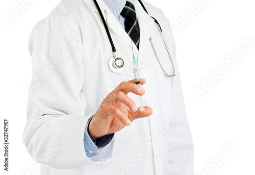 Photo: doctor holding needle doctor holding needle