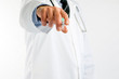 doctor pointing syringe