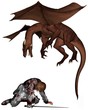 Wounded Knight and Dragon