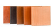 Samples of  stained wood