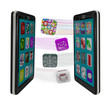 Smart Phones Sharing App Software Syncing Messages