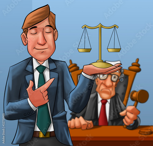 Illustration: lawyer and judge lawyer and judge