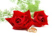 Heirat Konzept, rosen und rings