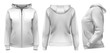 Vector. Women's hoodie (front, side and back design)
