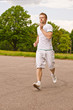 Portrait of sportsman runs