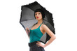 pretty young girl with umbrella posing