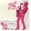 Saxophonist on a grunge background