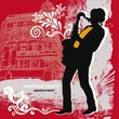 Saxophonist on a grunge background