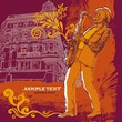 Saxophonist on a grunge background